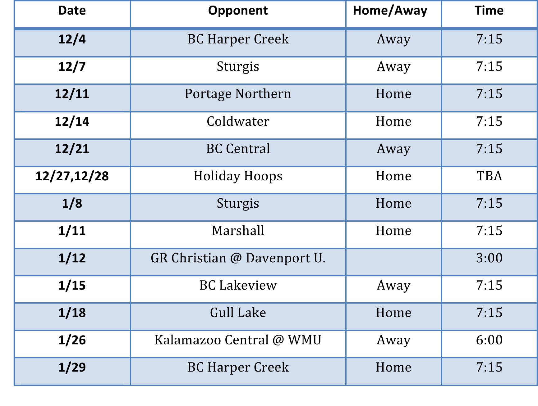 Mens Varsity Basketball Schedule & Sport Spirit – Knight Life