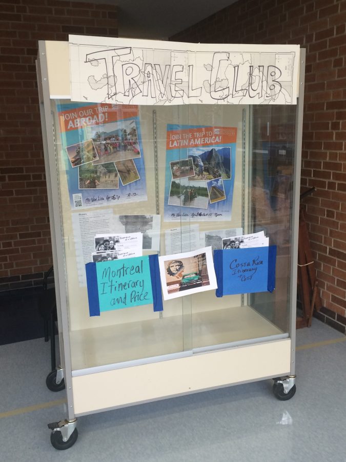 Photo by Rachel Wheat
The Loy Norrix Travel Club advertises their wonderful trips through showcases like this one. They encourage every student to get involved in traveling.