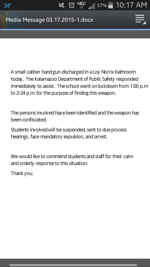 Kalamazoo Public School's Official Response to Tuesday's Lockdown