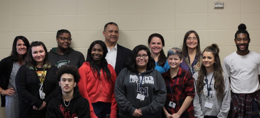 Eight recipients attended the student of the month lunch meeting with Mrs. Hinga and Mr. Prewitt. They all were recognized for their hard work around the classroom and school. Photo Credit / Christian Baker