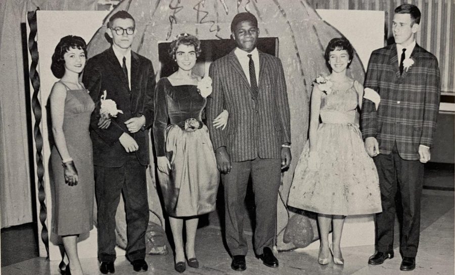 “Cinderella and Prince Charming step through the pumpkin, accompanied by their court
at ‘Cinderella’s Ball.’ Left to Right: Karylee Humm, Jack Blease, LeeAnne Kooi, Jim
Casey, Carol Fuller and Geroge Zupanic.”