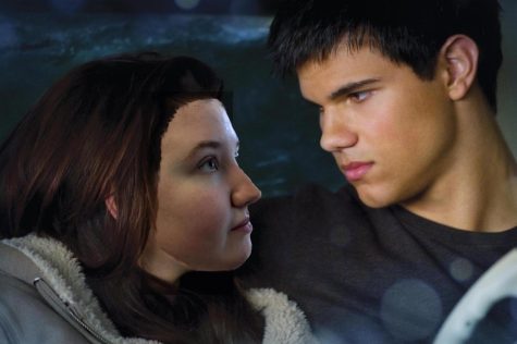 Photo illustration of author Conner McBride as Bella Swan with Jacob Black from Twilight (2011).