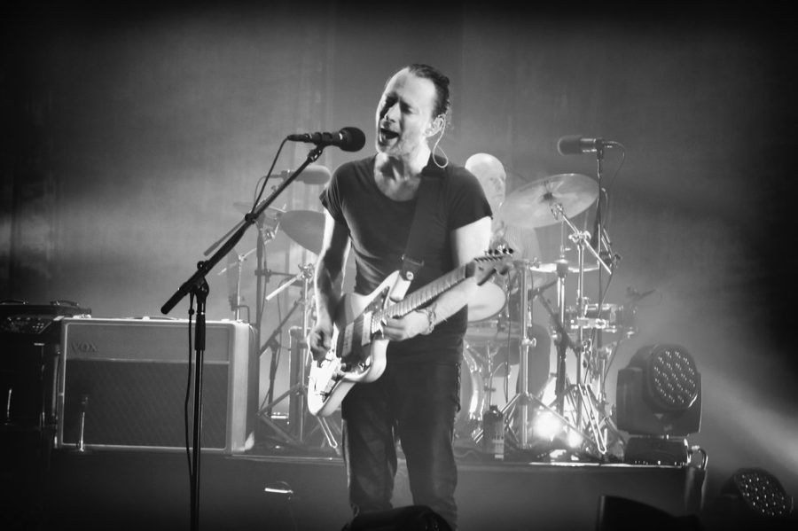 Radiohead lead singer Thom Yorke performing live at the Roundhouse in 2016.