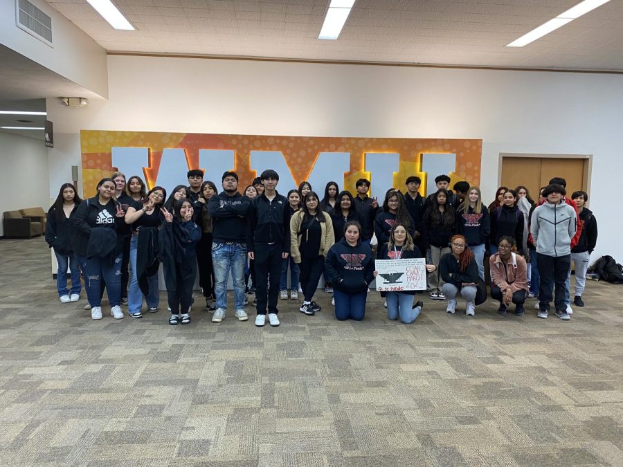 A large group of Loy Norrix students attended the March. Here they are all photographed inside of the Bernhard Center on Westerns Campus. 
