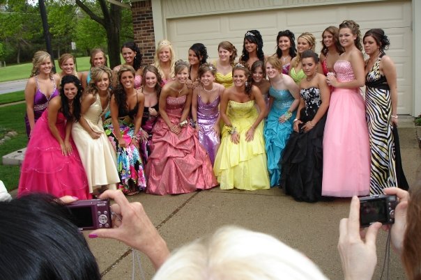 Loy Norrix teacher Samantha Simpson and a group of her friends in 2009. They are taking a group photo before leaving for prom.