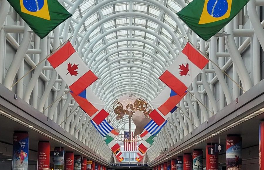 Flags like these are present in numerous public spaces like airports. Flags are often the art of a country, but some flags are better art than others.