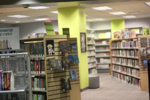 The teen room in the central KPL location has video game consoles, teen books, board games, and a wellness locker. The wellness locker has supplies for teenagers like sanitary products and other resources. 