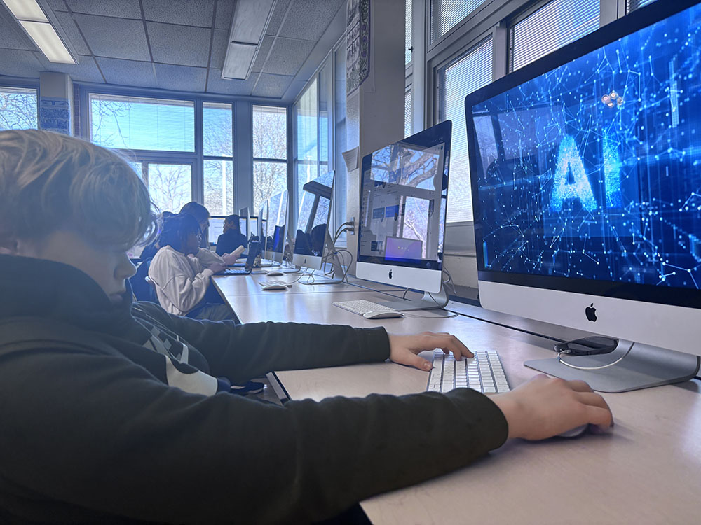 Photo illustration: Some students use AI to help them with challenging assignments. 