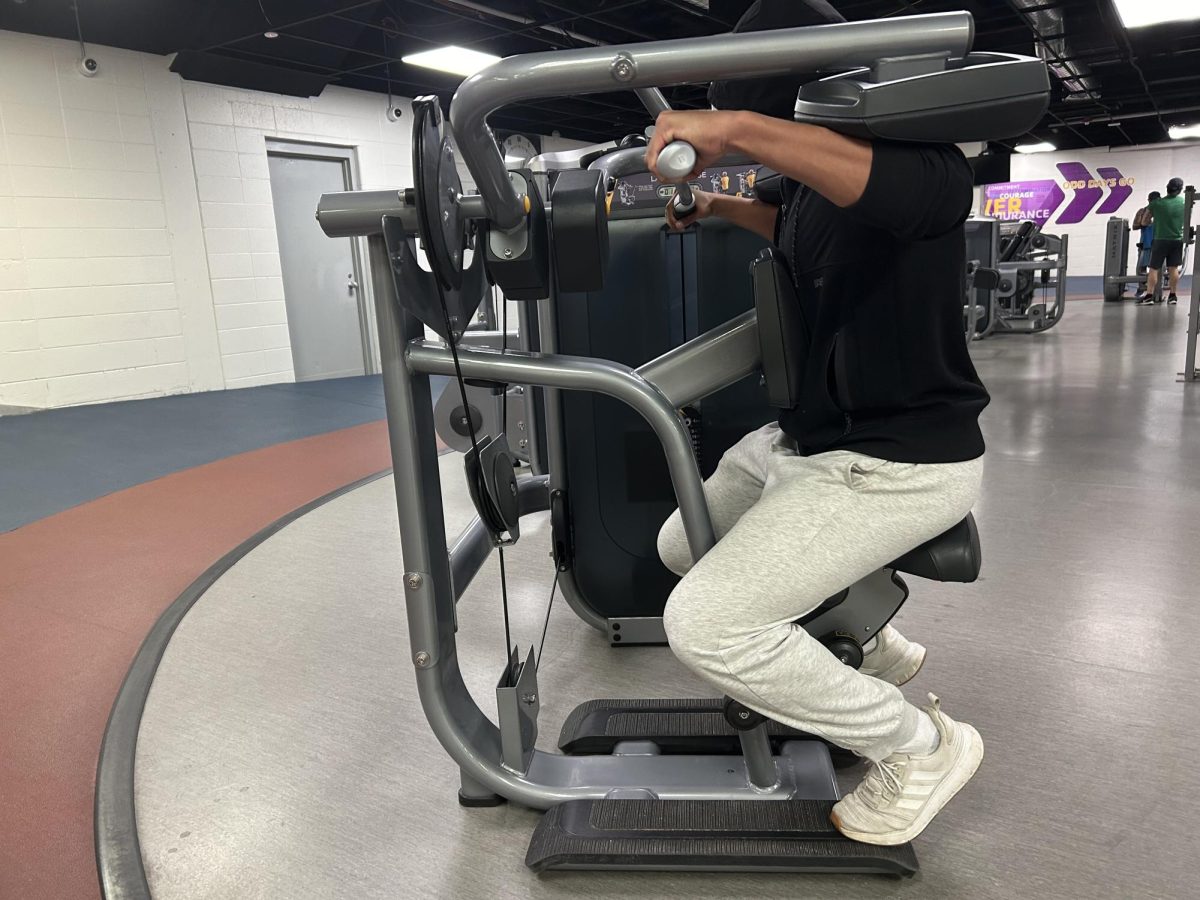 Sophomore Joshua Bello at the YMCA working out after school to release some stress that was built up throughout the day.
