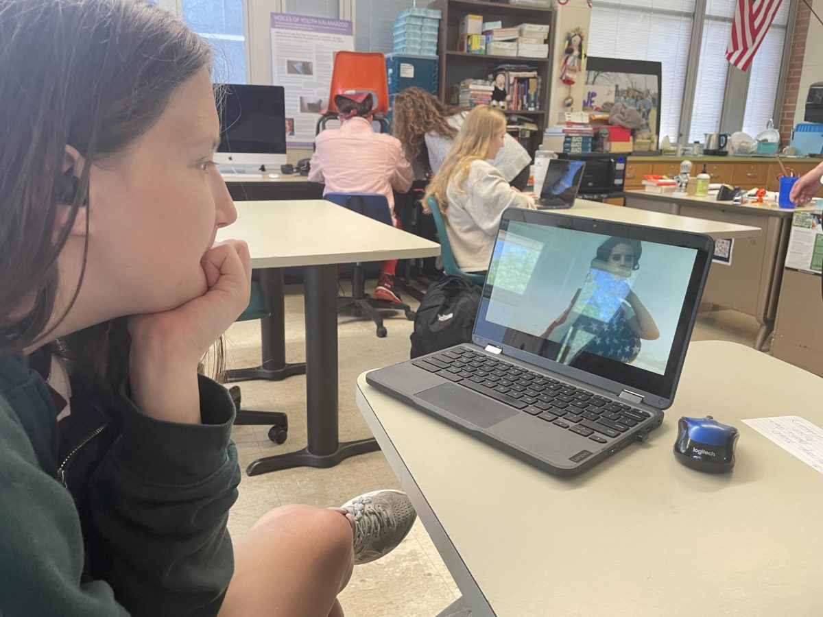 Freshman Grace Lovely watches the music video of her favorite song, Lana Del Rey’s Ride. Lana Del Rey is commonly seen as a comfort artist by her listeners.
