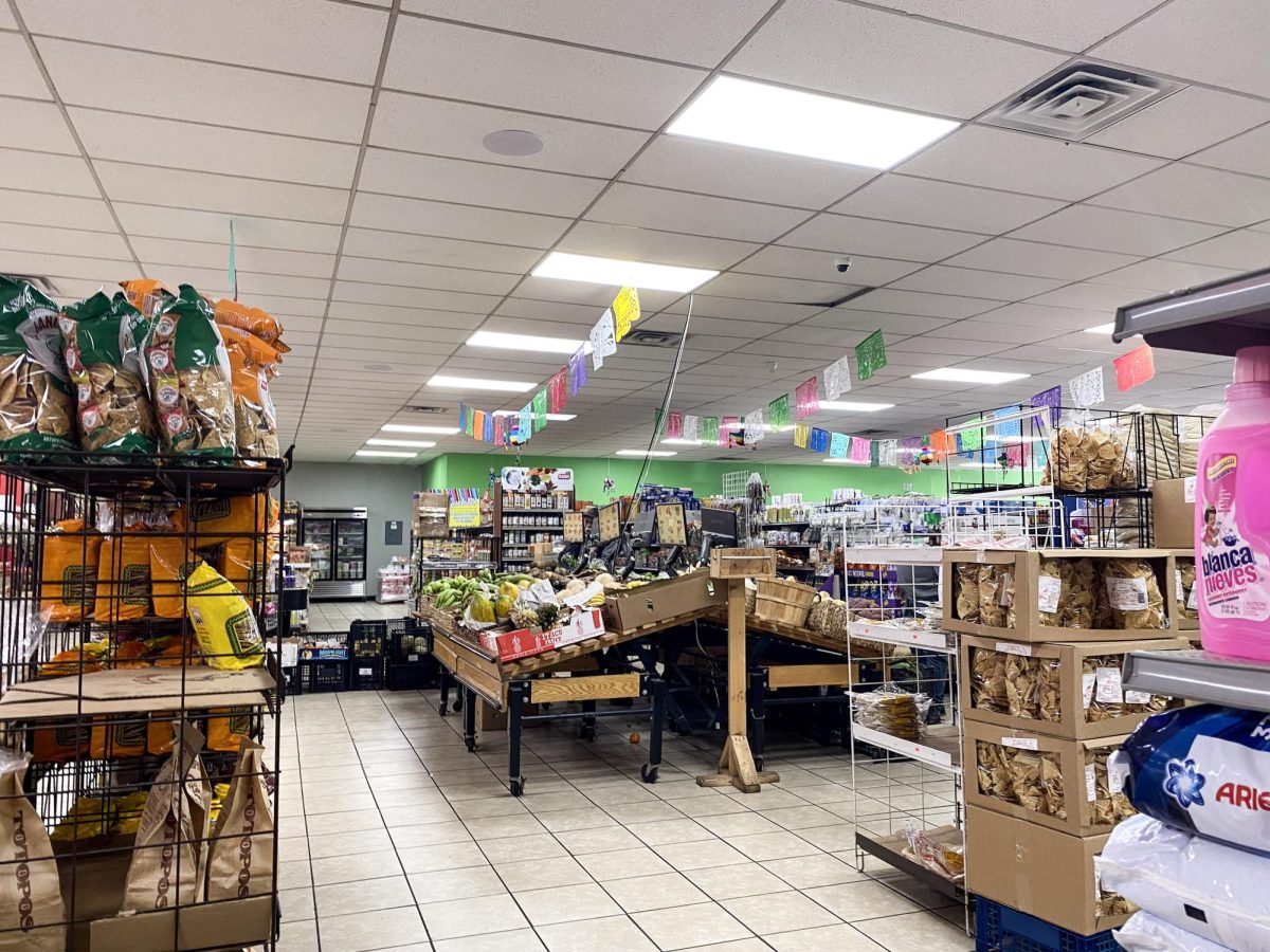 El Ranchero is a Mexican grocery store off of Portage Road. They sell fruits, vegetables, Mexican snacks, drinks and foods. A papel picado, meaning “shredded paper” in Spanish, hangs from the ceiling as a decoration.