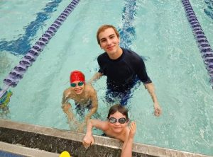 Fletcher Haase helps instruct Kalamazoo United swim club. Fletcher is always eager to help out the community.
