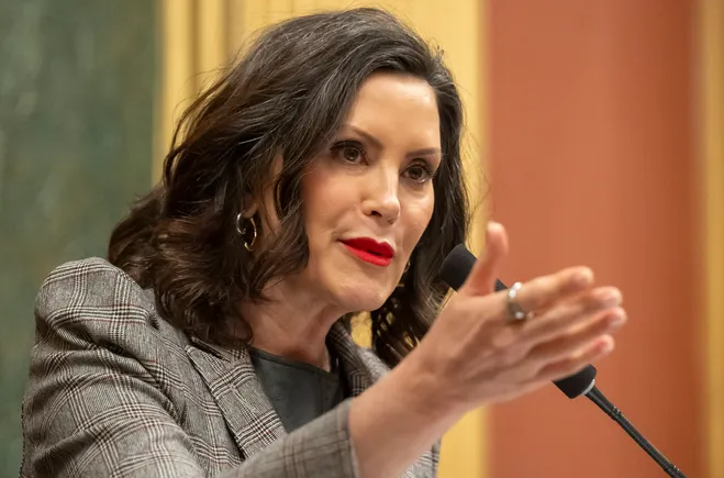 Gov. Gretchen Whitmer delivers her 2025 State of the State address on Wed., Feb. 26, 2025 at the Michigan State Capitol in Lansing, MI. 